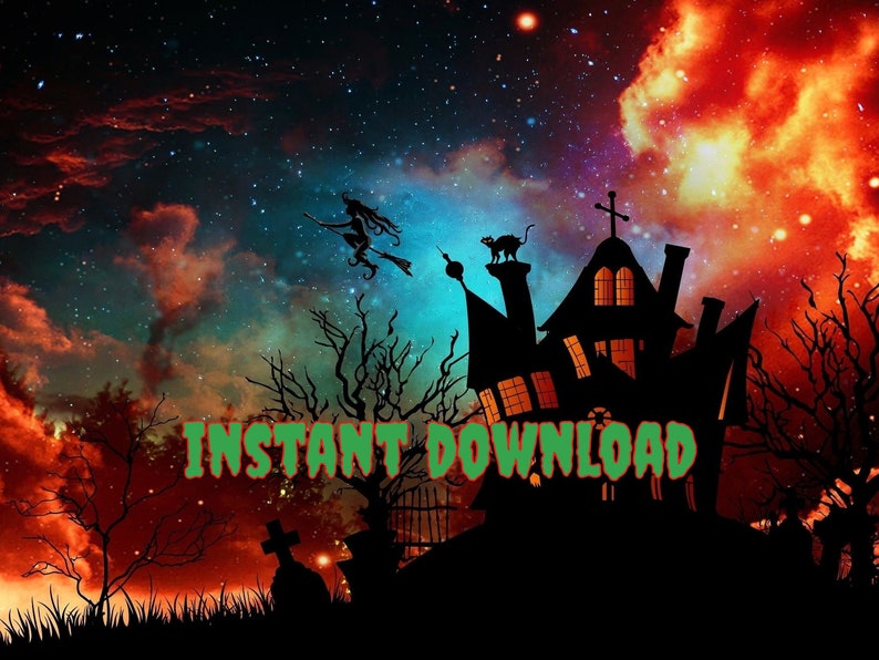 ZOOM VIRTUAL BACKGROUND for Halloween Online Meetings Digital Etsy