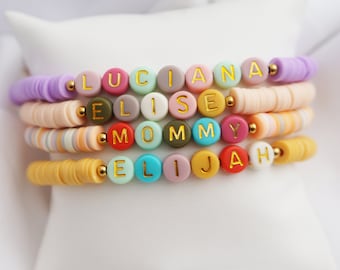 Personalized Heishi Name Bracelet: Colorful Friendship Jewelry