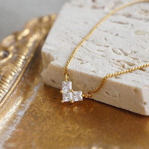 CZ Crystal Heart Necklace: 14kt Gold Plated Charm