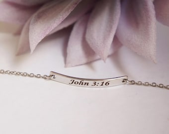 Personalized Bible Verse Bracelet: Engraved Religious Gift
