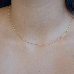 Gold Snake Chain Necklace: Ultra Thin Layering Chain (1.5mm)