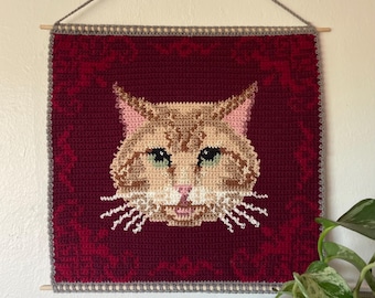 Create-Your-Own Cat Tapestry Crochet Pattern / Wall Hanging / Wall Art / Decor