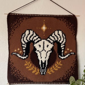 Ram Skull Tapestry Crochet Pattern / Wall Hanging / Wall Art / Decor