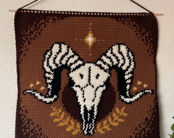 Ram Skull Tapestry Crochet Pattern / Wall Hanging / Wall Art / Decor