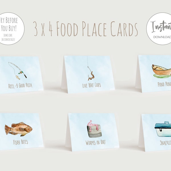 Fish Party Food Cards, Fishing Food Labels, Ofishally One, Ofishally Three, Fish Birthday Party, Fishing Food Tags, Printable Food Labels