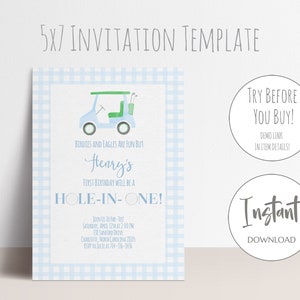 Golf Party Invitation | First Birthday Par-Tee, Hole in One Birthday, Instant Download Golf Invitation, Golf Invitation, Printable Invite