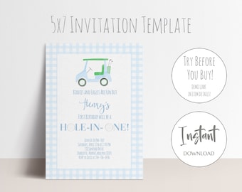 Golf Party Invitation | First Birthday Par-Tee, Hole in One Birthday, Instant Download Golf Invitation, Golf Invitation, Printable Invite