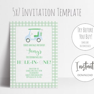 Golf Party Invitation | First Birthday Par-Tee, Hole in One Birthday, Instant Download Golf Invitation, Golf Invitation, Printable Invite