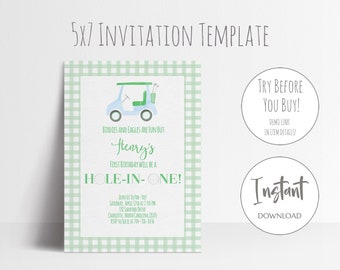 Golf Party Invitation | First Birthday Par-Tee, Hole in One Birthday, Instant Download Golf Invitation, Golf Invitation, Printable Invite