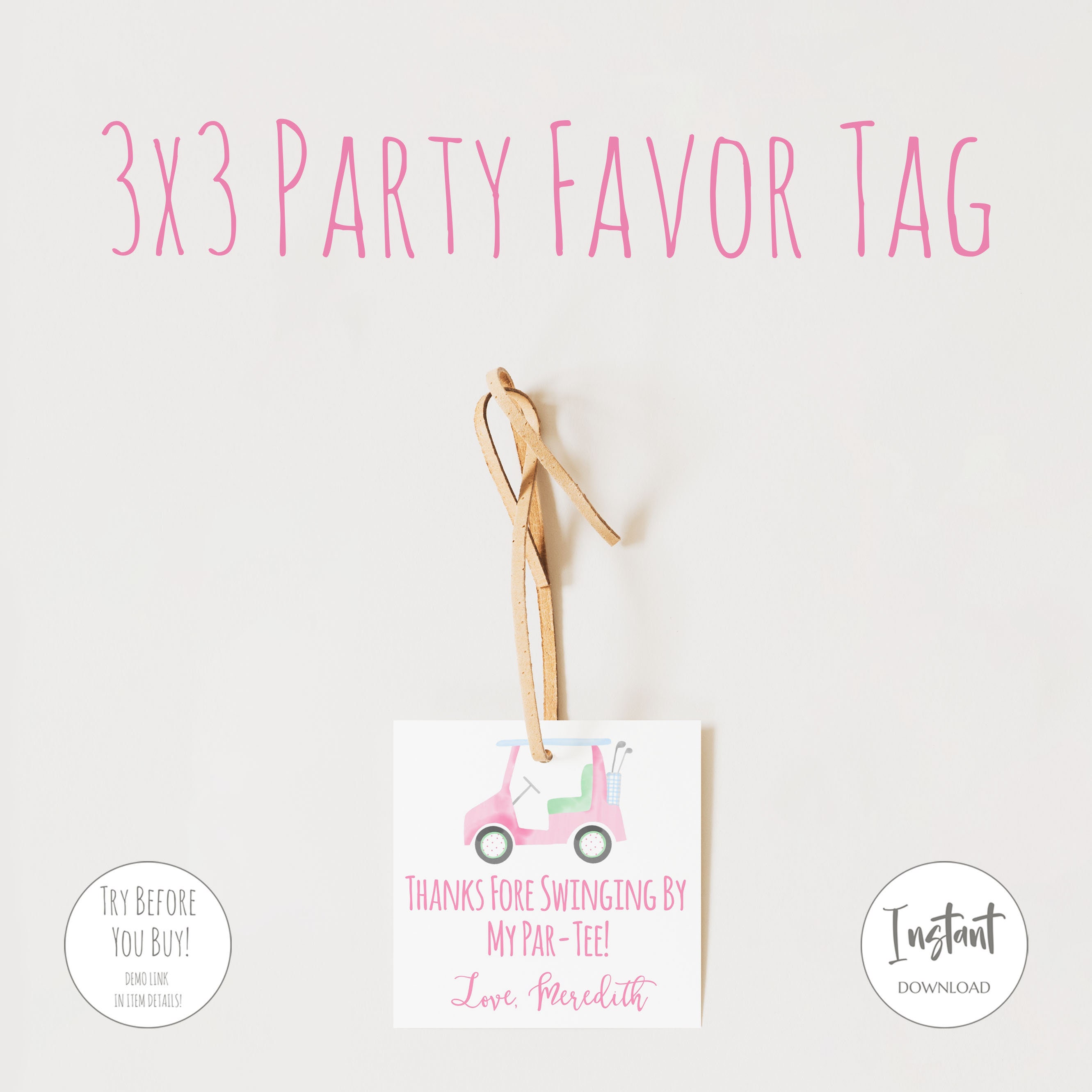 Girl Golf Party Favor Tag First Birthday Partee Hole in Etsy