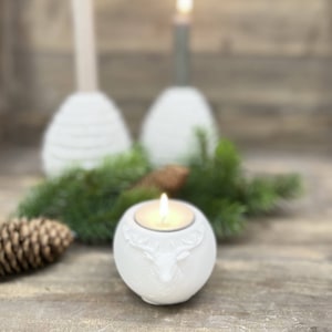 Tealight holder deer I tealight holder white I candle holder I tealight holder Christmas ball