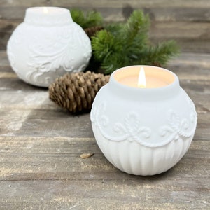 Tealight holder Christmas ball I Tealight holder white I Candle holder