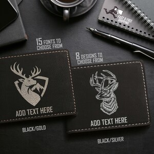 Cartera con temática de animales, regalo para el esposo, billetera grabada con láser, regalo para el hijo de mamá, billetera vegana plegable personalizada, billetera grabada para hombre