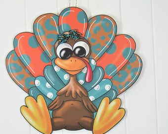 Front Door Decor | Turkey Front Door Wreath | Thanksgiving Door Hanger | Thanksgiving Decor | Door Wreath | Housewarming Gift | Home Decor