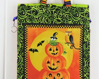 Halloween trick or treat bags , Kids tote bag, boy or girl Halloween candy bags, fun gift bag for anyone, gift bag, Pumpkin Fun Bag