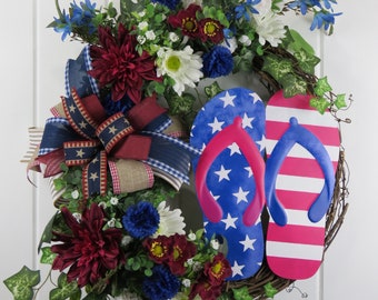 Patriotic Wreath for front door, Patriotic décor, Patriotic porch décor, 4th July décor, 4th of July Wreath, Memorial Day Wreath