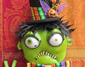 The Creature wreath attachment, Zombie Halloween wreath attachment, Halloween deco