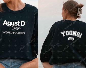 Agust D Word Tour 2023 T-Shirt, BTS Suga Konzert Stadtliste Sweatshirt, Armee Merch, Min Yoongi Kpop Hoodie