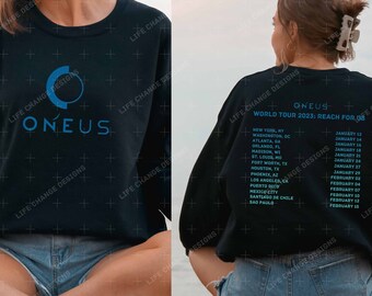 Oneus Reach for Us World Tour T-Shirt 2023, Konzert Stadtliste, Raise Us Apparel, Kpop Concert Merch, To Moon Fandom, Concert K-pop