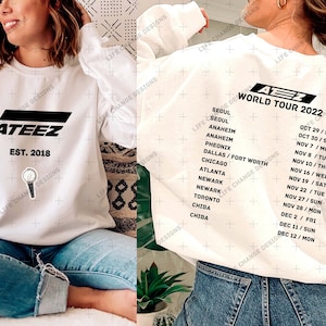 Ateez The Fellowship: break the wall Word Tour T-Shirt, Ateez concert city list shirts, Atiny Merch, Kpop Hoodie