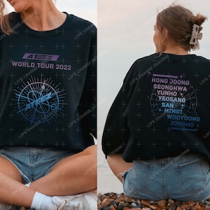 Ateez The Fellowship: break the wall Word Tour T-Shirt, Ateez concert city list shirt, Atiny Merch, Kpop Hoodie