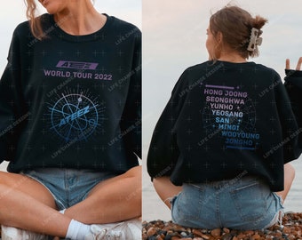 Ateez The Fellowship: break the wall Word Tour T-Shirt, Ateez Konzert Stadtliste Shirt, Atiny Merch, Kpop Hoodie