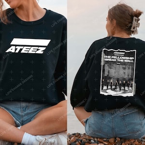 Ateez The Fellowship: break the wall Word Tour T-Shirt, Ateez concert city list shirt, Atiny Merch, Kpop Hoodie