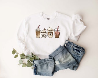 Dog Coffee Lover Crewneck Sweatshirt, Dog mom coffee tee, gift for dog and coffee lover, shirt Unisex