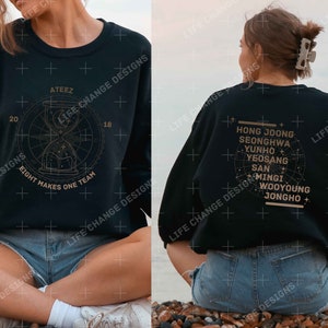 Ateez T-Shirt, Ateez name list shirts, Atiny Merch, Kpop Hoodie