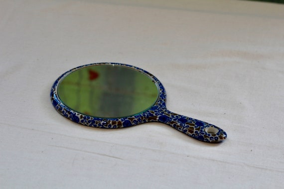 vintage blue flower ceramic heart shaped jewelry … - image 5