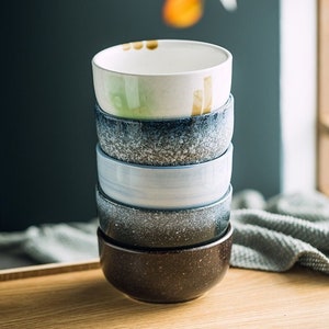 Aesthetic Japanese Style  Ceramic Serving  Bowls | Retro Asian Soup Bowl | Japandi Design Tableware | Rustic Serving Dish
