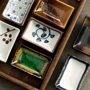 Porcelain Japanese Style Retro Condiment Dishes | Elegant Dishes for Serving Spices, Wasabi, Ginger | Small Soy Sauce Bowl