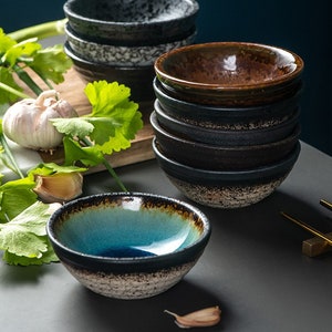 Contemporary Japanese Style Round Porcelain Taste Dish Asian Dip Sauce Bowls Ice-cracked Sauce Serving Plates zdjęcie 6