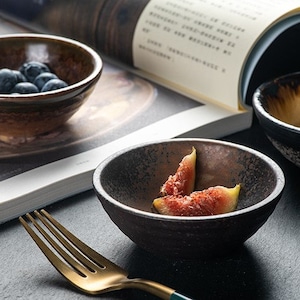 Contemporary Japanese Style Round Porcelain Taste Dish Asian Dip Sauce Bowls Ice-cracked Sauce Serving Plates zdjęcie 2