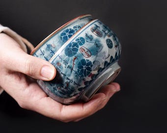 Chinese Retro Style Kung Fu Tea Cups | Hand-Painted Ceramic Espresso Cups | Traditional Asian Small Ceramic Cups for Christmas, Gifts