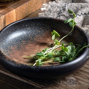 Contemporary Japanese Style Porcelain Bowl Retro Texture Asian Tableware Pasta Serving Stackable Bowl zdjęcie 8