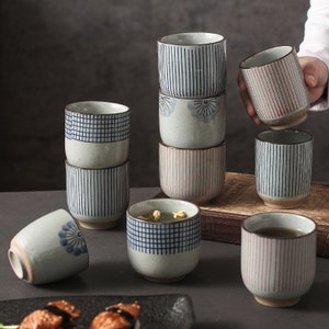 Japanese Style Aesthetic Green Tea Cup-Elegant Small Ceramic Espresso Cup-Asian Style Coffee Mug-Handmade Pottery