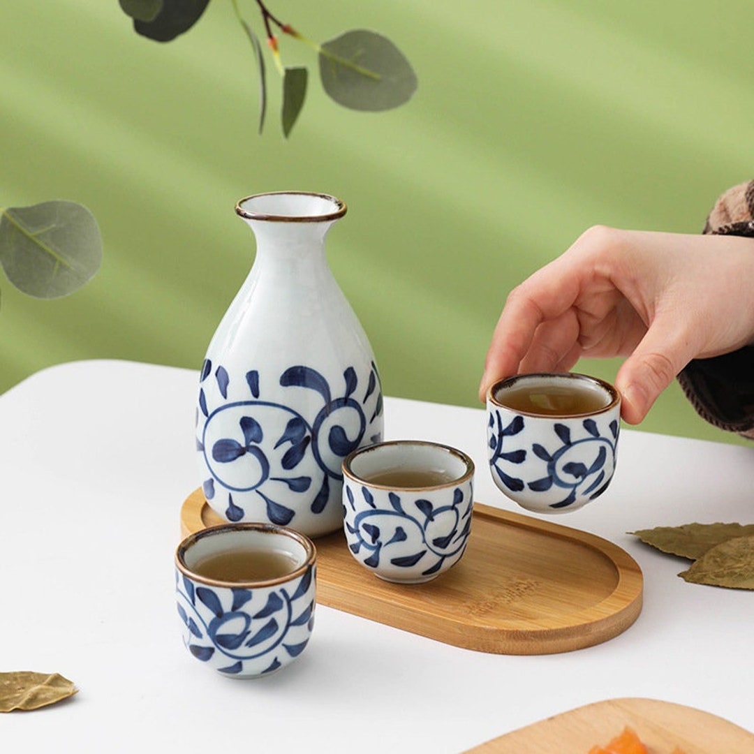 Vajilla de cerámica japonesa con cambio de horno azul, vajilla americana,  juego de platos Retro Para