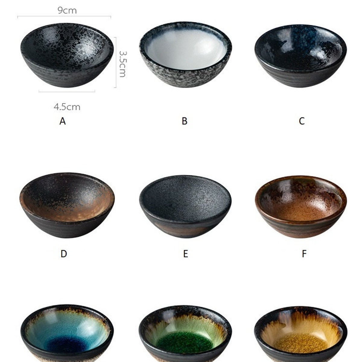 Style C Contemporary Japanese Style Round Porcelain Taste Dish Asian Dip Sauce Bowls Ice-cracked Sauce Serving Plates - Etsy