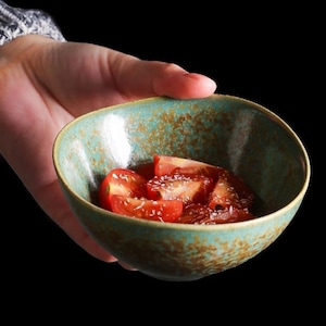 Handcrafted Rustic Ceramic Bowls | Antique Glaze, Unique Artistic Design Bowl for Ramen, Rice, Condiments, and Salad