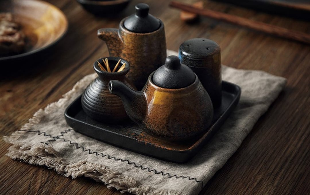 Japanese Ceramic Soy Sauce Pot Seasoning Jar Oil Can Vinegar Bottle  Tableware Home Kitchen Supplies Ceramics Kitchen Gadgets
