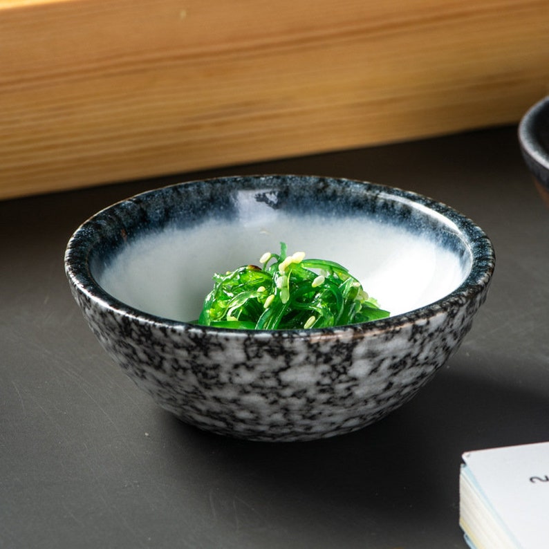 Contemporary Japanese Style Round Porcelain Taste Dish Asian Dip Sauce Bowls Ice-cracked Sauce Serving Plates zdjęcie 5