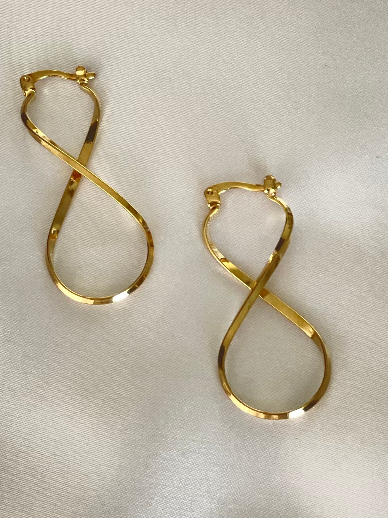 Handmade Figure 8 Infinity Hoop Earrings
