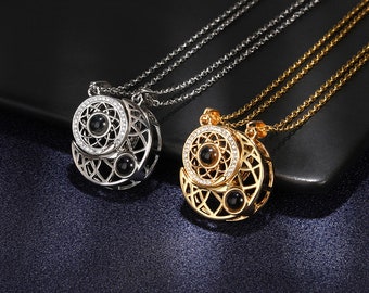 THE BEST PRİCE Sun+Moon (2Pcs), Magnetic Couples Necklace Matching Necklaces, Couple Necklaces 100 Languages, Best Gift for Men & Women.