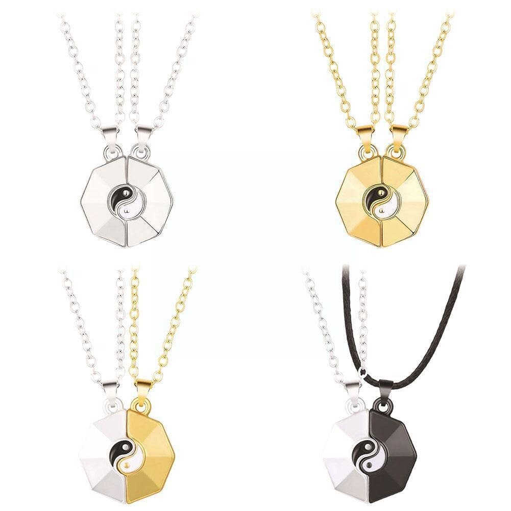 Magnetic Heart Charm Yin Yang Set Matching Tai Chi Bracelets Gift For Him  Her