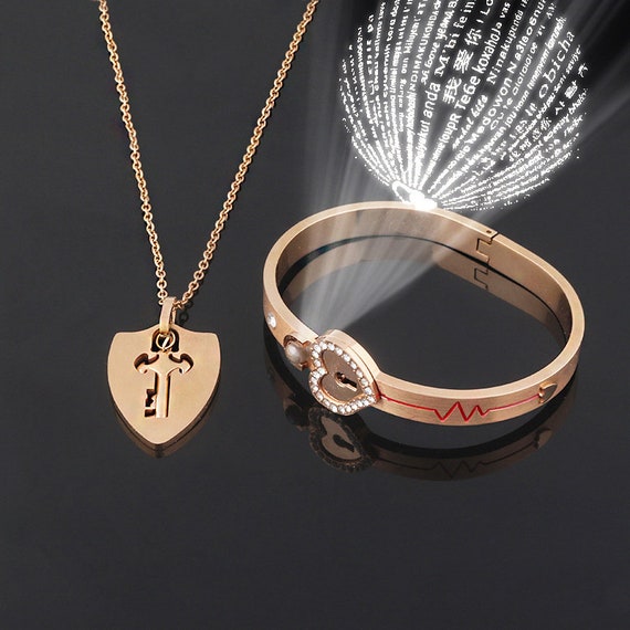 fcity.in - Heart Lock And Key Couple Bracelets And Pendant For Couples /