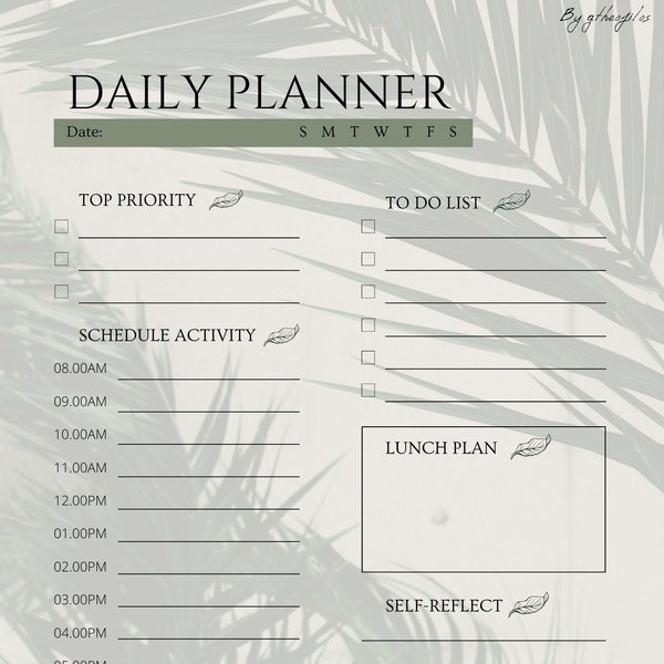 Tägliche To Do Liste zum Ausdrucken, sofortiger Download, Minimal Prodaktivität Planner, Tagesplan, druckbare Planer, Dankbarkeit Planner