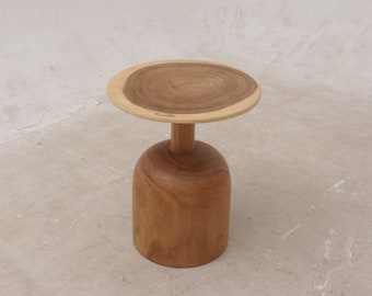 Teak Wood Stool, Wood End Table, Mid Century Night Stand, Modern Wood Stool