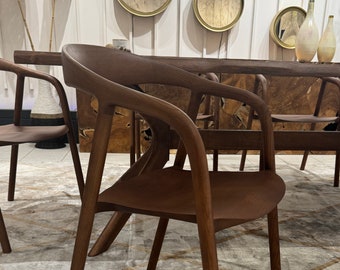 Lot de 2 chaise de salle à manger en bois - chaise de salle à manger en bois - chaise moderne Mid-Century - chaise faite main - chaises pour salle à manger - chaise de restaurant