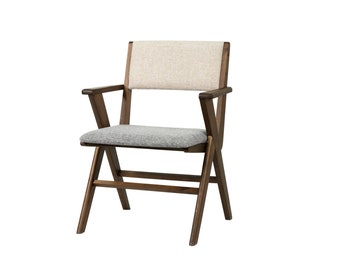 Lot de 2 chaises de table à manger rembourrées - Chaise de salle à manger moderne Mid-Century - Chaise de salle à manger en bois - Chaises contemporaines - Chaise de cuisine